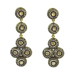 Pendientes Largos de Lujo con Diamantes para Mujer, Chapados en Oro, con Forma de Gota de Agua, Perla y Circonita, para Bodas y Fiestas - Product Image 2
