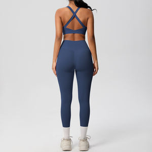 2025 nouveau OEM en gros deux pièces ensemble de haute qualité Gym Yoga soutien-gorge et Leggings vêtements de sport Fitness Yoga ensemble pour les femmes - Product Image 4