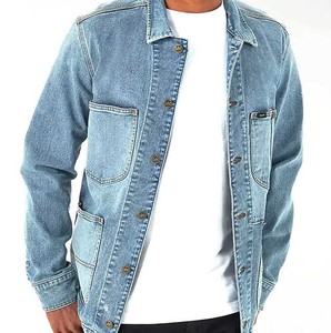 <b>Lightweight</b> Vintage Single-Breasted Men's <b>Denim</b> <b>Jacket</b> Comfortable Breathable Solid Pattern with Stand Collar for Spring Season - Product Image 1