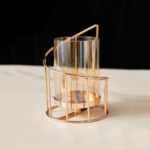 Available High Quality Round Available Glass Candle <b>Jar</b> for Home & Hotel <b>Decoration</b> New Design Best Price Metal Candle Lantern - Product Image 2