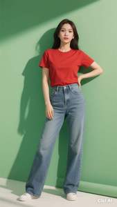 เสื้อยืดพิมพ์ลาย (ลายกราฟิก) สีแดง ทรงปกติ แขนสั้น คอกลม ผ้าฝ้าย 95% + ผ้าสแปนเด็กซ์ 5% ผลิตในเวียดนาม - Product Image 5