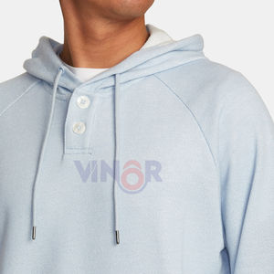 Pull à capuche décontracté pour hommes 100% coton polyester polaire Logo personnalisé brodé Pull sweat-shirt d'hiver - Product Image 6