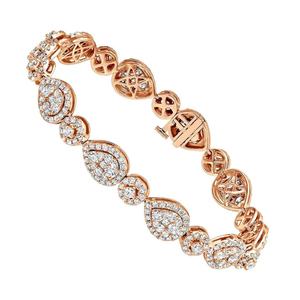 Pulsera de diamantes de racimo de Plata de Ley 925 de lujo, joyería de declaración radiante para mujeres para regalos y fiestas - Product Image 1