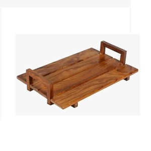 Bandeja de madera rectangular para sala de estar, creativa, con mango pulido, alta calidad - Product Image 1
