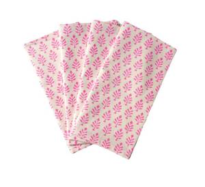 Servilleta de tela de algodón 100% cuadrada moderna, estampado de bloques hecho a mano, color rosa menta para mesa de cena, recién llegado - Product Image 1