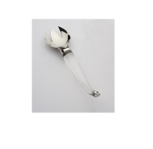 Cubiertos simples de acero inoxidable con mango acrílico corto, venta al por mayor, cuchara de acero inoxidable artesanal personalizada - Product Image 1