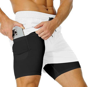 Men's Gym Workouts Quick-Dry Plus Size Shorts High Quality Custom Designed Zipper Pocket Blank 100% Cotton Casual Style - Product Image 2