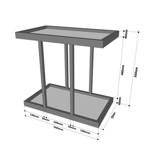 Modern Two-Tiered Living Room <b>Table</b> Durable Movable Wooden Top and Iron Frame SST012 <b>Sofa</b> Side <b>Table</b> - Product Image 5