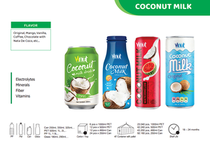 Para VINUT Bebida de leche de coco con gelatina de mango Paquete de 280ml 24 Puré sin azúcar con sabor OEM ODM Proveedor al por mayor Muestra gratis - Product Image 6