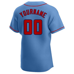 Logo personnalisé OEM Blan Chemise Sublimation Imprimé Logo Nom Baseball Uniforme Cousu Pinstripe Bouton Vers Le Bas Hommes Baseball Jersey - Product Image 5