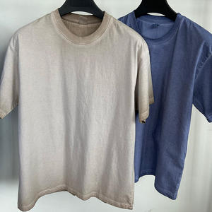 T-shirt en coton 100% délavé à l'acide, manches courtes, poids lourd, épaules tombantes, uni, vintage, pour hommes, vente en gros - Product Image 6