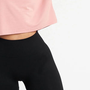 Top corto y mallas para mujer Active Wear/Material de algodón ligero 100% hecho Top corto y mallas para mujer - Product Image 6