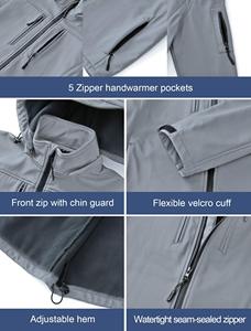Vestes de randonnée respirantes Softshell vestes d'extérieur sur mesure 100% polyester/POLYESTER/NYLON fermeture veste Soft Shell - Product Image 6