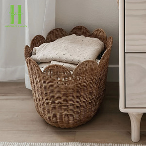 BEST SELLER Panier en rotin naturel avec poignée pour le rangement intérieur, panier de rangement en rotin, panier à linge pour enfants, décoration de la maison - Product Image 2