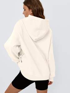 Personalizado de gran tamaño de las mujeres sudaderas con capucha de manga larga Zip Up Hoodie Set Plus Size Winter Streetwear Gym Outfit - Product Image 4