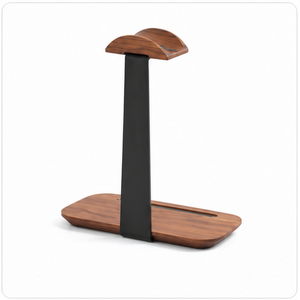 Support pour casque en bois fait main, minimaliste et écologique, support de rangement multifonctionnel pour la maison ou le bureau - Product Image 1