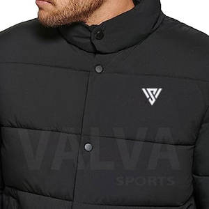 Premium hommes toile bulle doudoune solide noir haute rue Style Logo personnalisé col montant chaud bulle effet pour l'hiver - Product Image 6