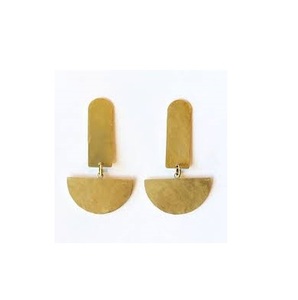 Pendientes de Joyería de Oro Ecológicos para Bodas, Joyería de Moda para Mujer, Pendientes de Latón con Diseño Geométrico, Pendientes de Latón para Niñas - Product Image 1