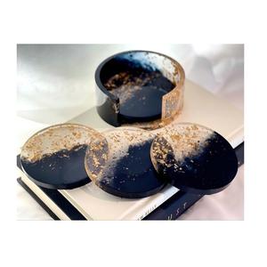 Sous-verre en résine époxy au Design Unique avec support pour la maison et l'hôtel, taille personnalisée, ensemble de sous-verres ronds de meilleure qualité pour la cuisine - Product Image 1