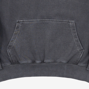 เสื้อมีฮู้ดสำหรับผู้ชายผ้าฝ้าย100% 400 GSM สีดำล้างน้ำได้แบบกรดว่างเปล่ามีฮู้ดแบบสวมหัวสำหรับฤดูหนาว - Product Image 4