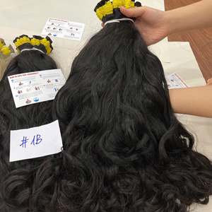 bulk hair human hair very high quality <b>Best</b> hair extensions gorgeous very shiny and smoothy easy to apply <b>natural</b> wavy bulk - Product Image 4