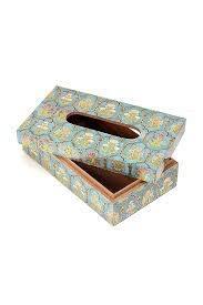 Boîte à mouchoirs élégante en bois avec motif floral, artisanat en résine, accès facile, décoration pour salles de bain, chambres, bureaux, style cadeau - Product Image 5