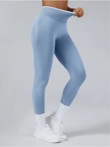 เลกกิ้งเอวสูงสำหรับผู้หญิงเลกกิ้งผ้ายืดยาวถึงข้อเท้ารุ่นพื้นฐาน - Product Image 4