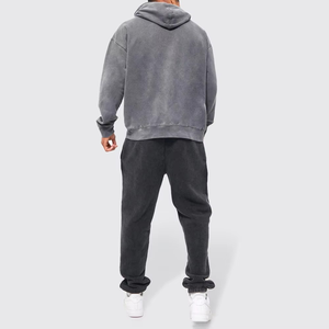 Última llegada Ropa informal de manga larga Lavado ácido Hombres Sudaderas con capucha Precio al por mayor Tamaño personalizado Hombres Lavado ácido Sudaderas con capucha - Product Image 5
