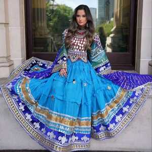 Robe ethnique afghane Kuchi faite à la main Robe tribale traditionnelle brodée pour femmes Afghani Taille longue en multicolore pour robe pachtoune - Product Image 5