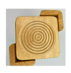 Juego de posavasos decorativos para el hogar y la cocina, posavasos de madera natural personalizable con el mejor diseño - Product Image 5