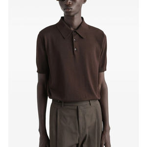 T-shirt polo à manches courtes pour homme Poignets côtelés de haute qualité à séchage rapide Logo personnalisé brodé sur un tricot - Product Image 2