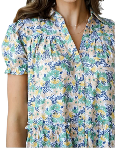 Ropa y accesorios de la mejor calidad Mini vestido floral verde y azul Perfecto para salir de noche Clubwear Eventos ESPECIALES DE LA India - Product Image 3