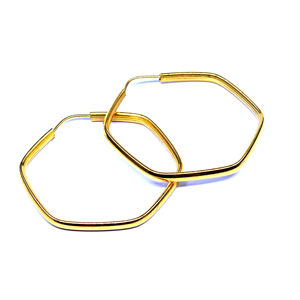 Pendientes geométricos hechos a mano chapados en oro elegantes clásicos asequibles de Plata de Ley 925 de estilo Vintage - Product Image 5