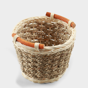 ถาดไม้ไผ่กลมทำมือ ตะกร้าสานไม้ไผ่ตกแต่ง สีธรรมชาติ - Product Image 1