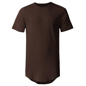 T-shirt en coton 100% écologique à ourlet incurvé avec logo personnalisé Hip Hop, design longline à bas arrondi pour homme, épaules tombantes - Product Image 3