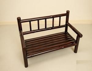 Durable niño marrón bambú ratán niños puerta Banco altamente decoración barniz revestimientos con reposabrazos respaldo banco de parque - Product Image 2