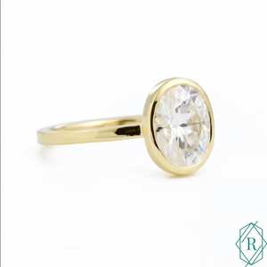 Élégant ensemble de lunette ovale 1.50 CT Moissanite bague de fiançailles diamant inspiré alliance - Product Image 3