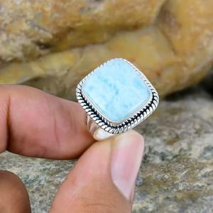 แหวนลาริมาร์สไตล์คลาสสิกของผู้หญิง925เงินประดับด้วยหนามเตยอัญมณีสำหรับวันครบรอบแต่งงานหมั้น - Product Image 1