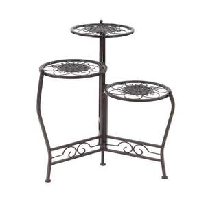 Elegant handcrafted premium quality <b>metal</b> <b>flower</b> <b>stand</b> with antique look perfect for vintage inspired home decor styling - Product Image 1