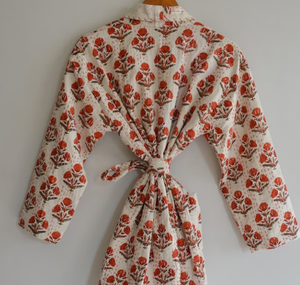 Vintage Kantha longues vestes avec manches longues et poches Design réversible brodé manteau longue veste Kimono indien fait à la main - Product Image 4