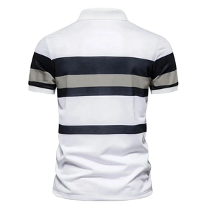 เสื้อเชิ้ตผู้ชายคุณภาพสูง เป็นมิตรกับสิ่งแวดล้อม ผลิตตามสั่ง ขายส่ง เสื้อกอล์ฟผ้าโพลีเอสเตอร์/คอตตอน แขนสั้น ทรงปกติ ผ้าแคนวาส - Product Image 2