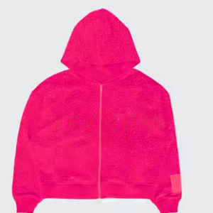 เสื้อฮู้ดแฟชั่นฤดูหนาวผู้ชาย แขนยาว ประดับเพชร ทรงปกติ สีพื้น - Product Image 6