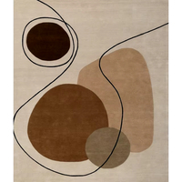 Modern Home Super Soft Wool Hand Knotted Geometric Non-Slip Stain Resistant Medium Pile Indoor Carpet Tassels Area Rugs Sets