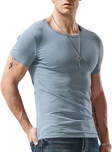 เสื้อยืดผู้ชายพิมพ์ลายโลโก้คุณภาพสูง ผ้าโพลีเอสเตอร์/คอตตอน ถักทออย่างดี สวมใส่สบาย แขนสั้น ลายเรียบ กันหด แห้งเร็ว - Product Image 6