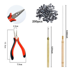 Outil d'extension de cheveux en silicone Micro anneau pince à cheveux à trois trous outil de pince à ruban pour extensions de cheveux professionnelles - Product Image 2