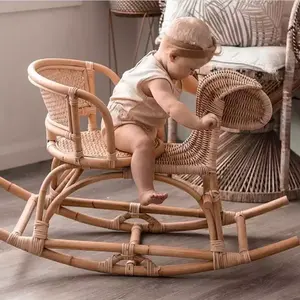 Chaise à bascule en rotin écologique pour bébé, meubles en rotin pour bébé, rotin à bascule en rotin