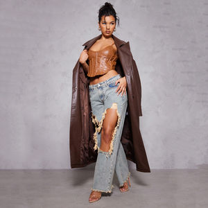 คอร์เซ็ทกระชับสัดส่วนหนังแท้สำหรับผู้หญิงขนาดใหญ่กว่าหน้าอกดีไซน์ใหม่ระบายอากาศได้ดี - Product Image 4