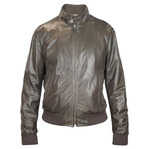 Chaqueta de Cuero Vacuno Clásica de Otoño Invierno para Hombre, Abrigos Transpirables con Cuello Alto y Tejido No Tejido para Hombre - Product Image 1