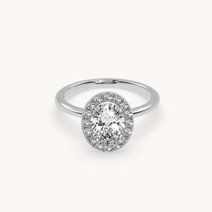 แหวนเพชรเลี้ยงในห้องปฏิบัติการทองคำ 14k ของลุยส์ แหวนหมั้น - Product Image 1