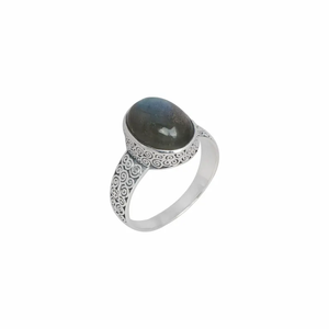 Bague élégante de réglage de lunette en pierre précieuse Labradorite délicate en argent sterling 925 bagues de fiançailles écologiques bijoux fins pour - Product Image 1